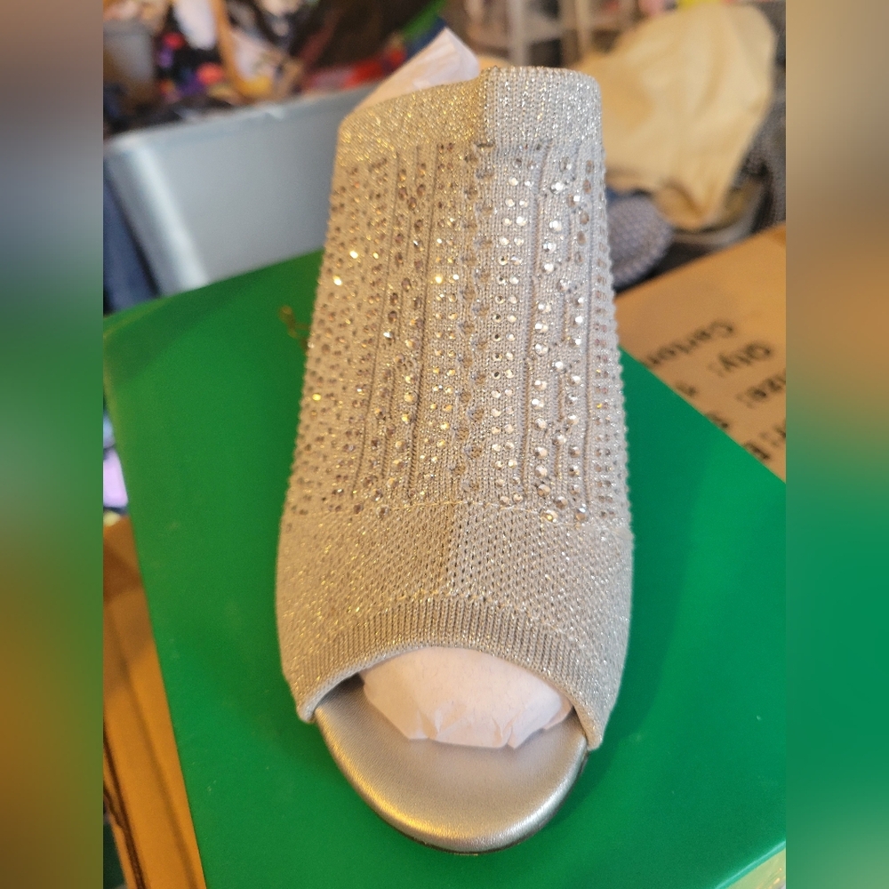 Lauren Lorraine NEW Martha Silver Wedge Sandal Size 5.5